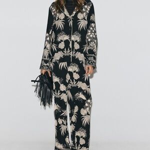 H&M Resort Print Button Up Shirt & Pants- Size Large